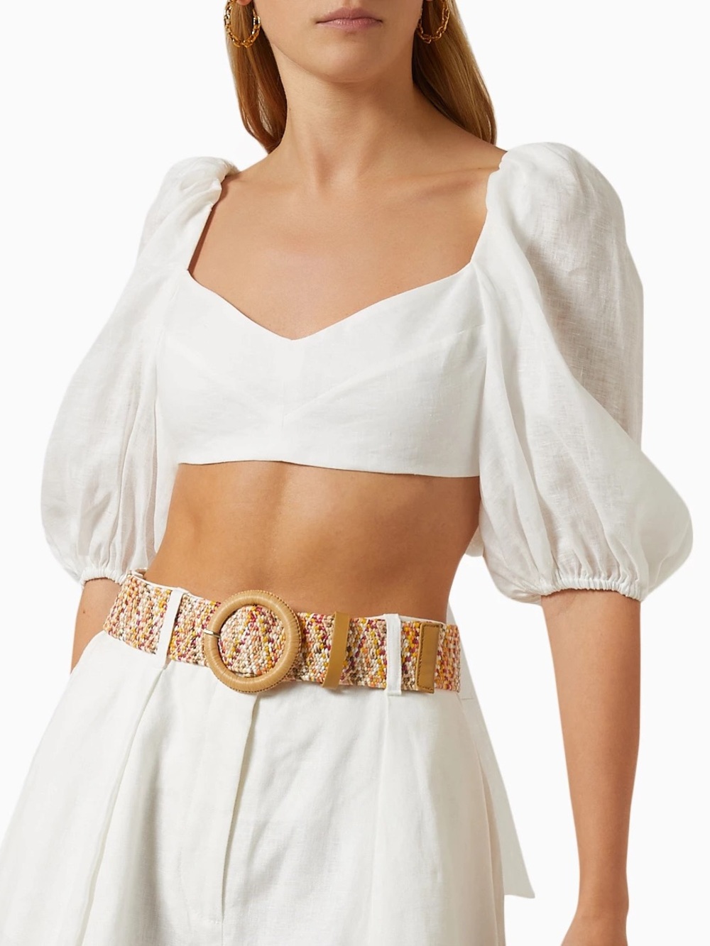 Zimmermann Jeannie puff sleeve crop top #084